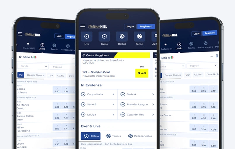 William Hill: bright and colorful design